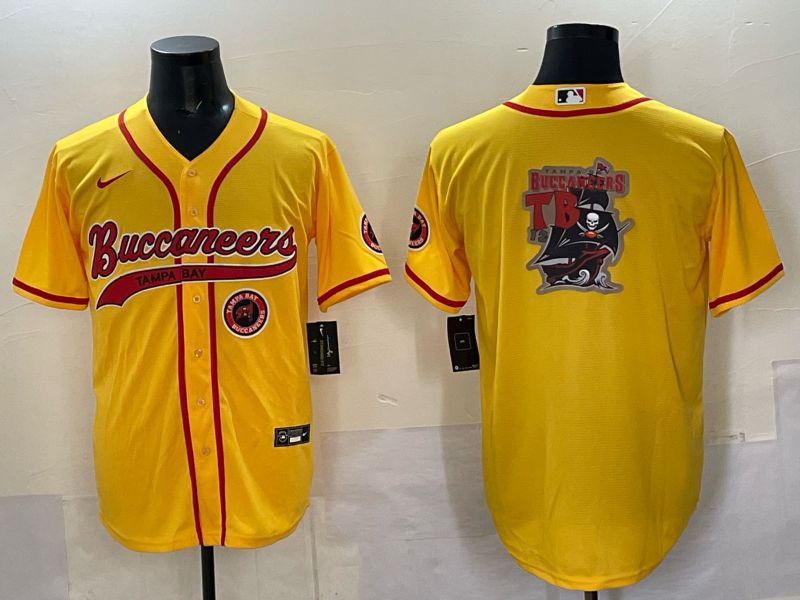 Men 2025 Tampa Bay Buccaneers Blank Yellow Joint Name Nike Limited NFL Jersey style 06